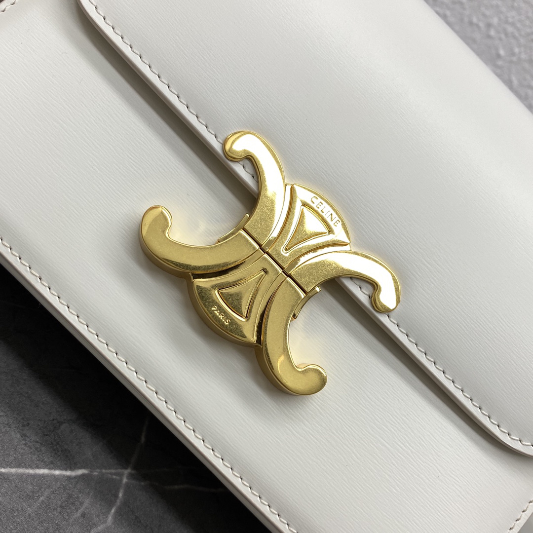 Triome New Classic Off-White Leather Crossbody Bag - Image 5