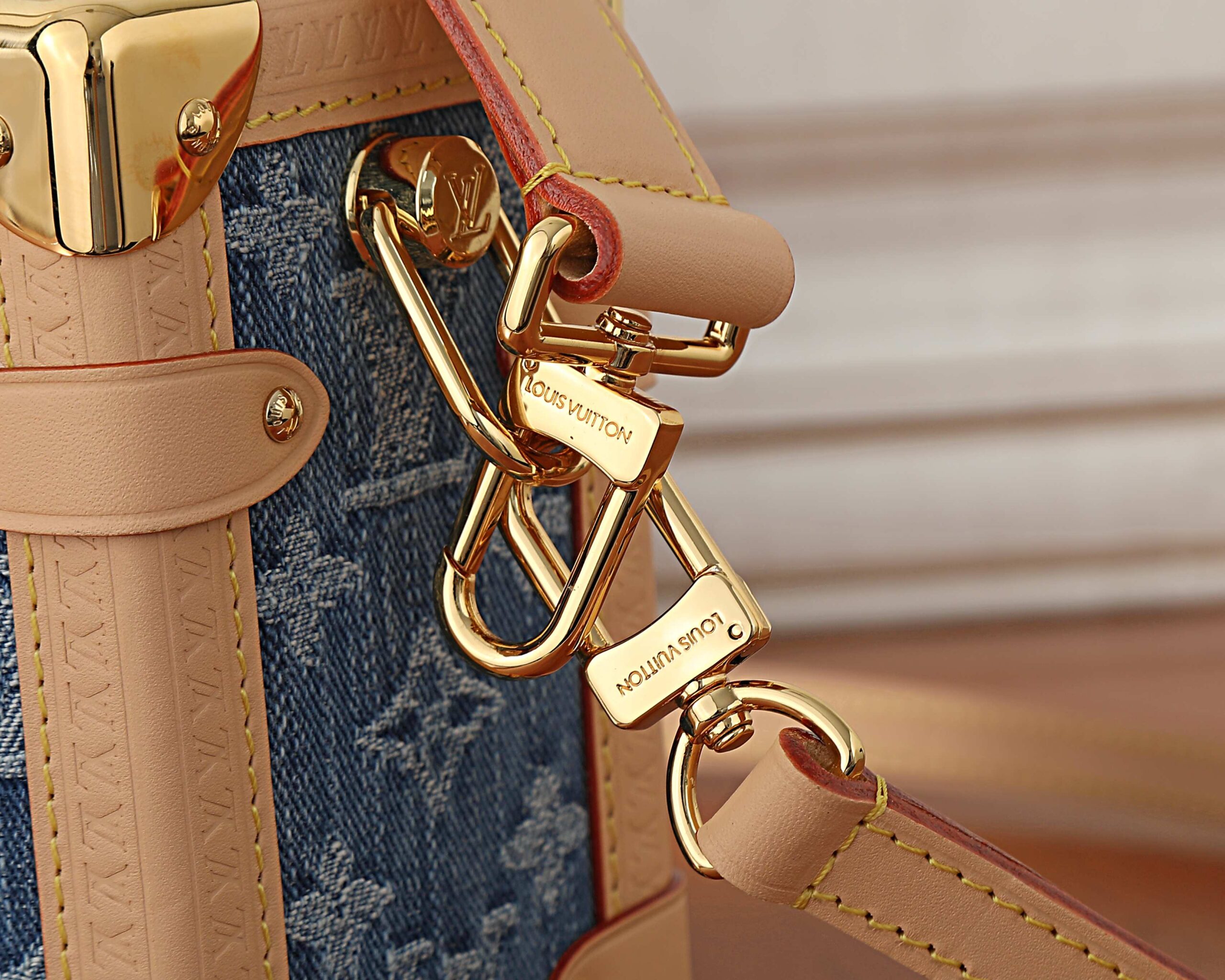 Louis Vuitton Side Trunk Medium Denim Crossbody Bag - Image 5