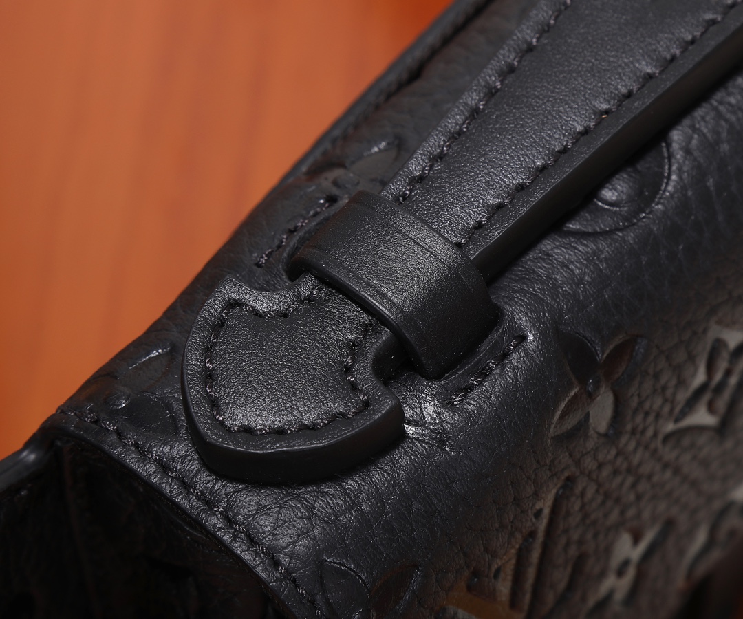 S Lock Sling Bag in Monogram Embossed Black Taurillon Leather - Image 5