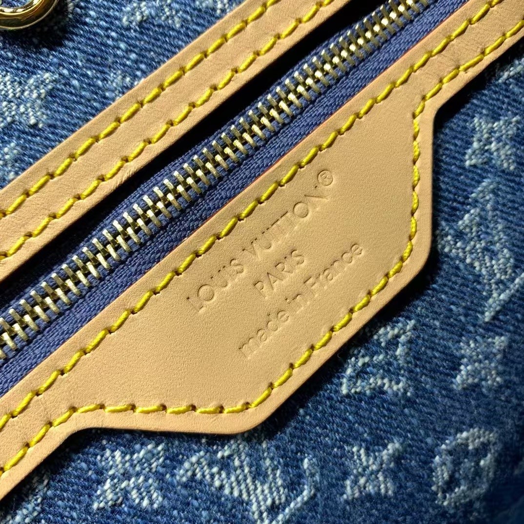 Louis Vuitton Neverfull MM Monogram Denim Tote Bag - Image 5