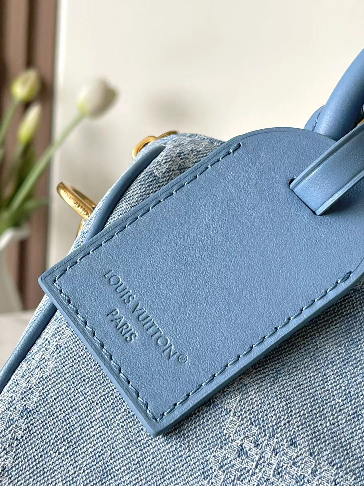 Louis Vuitton Speedy 18 Bandouliere Denim Crossbody Bag - Image 5