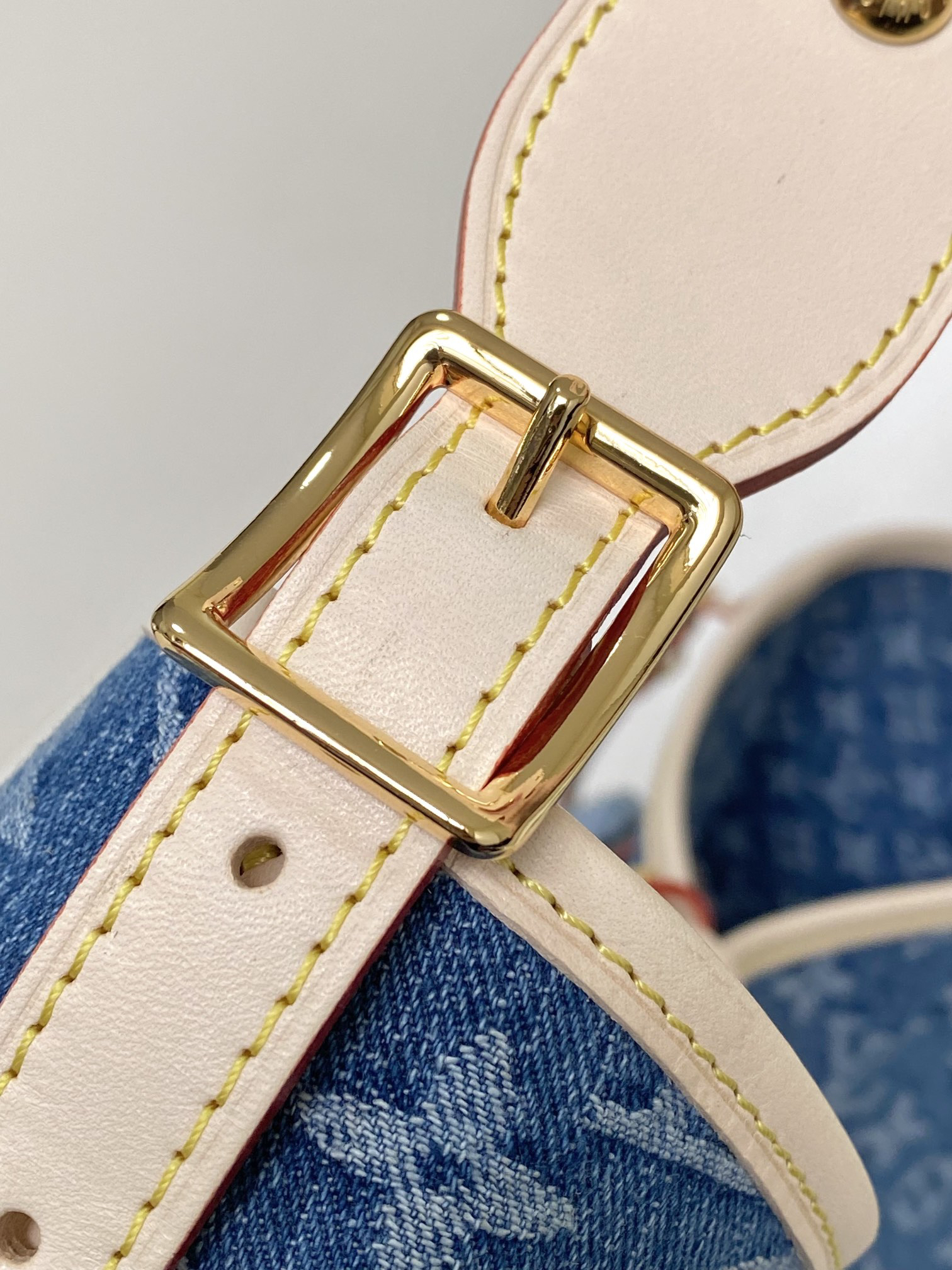 Louis Vuitton CarryAll MM Tote Bag in Blue Denim - Image 5