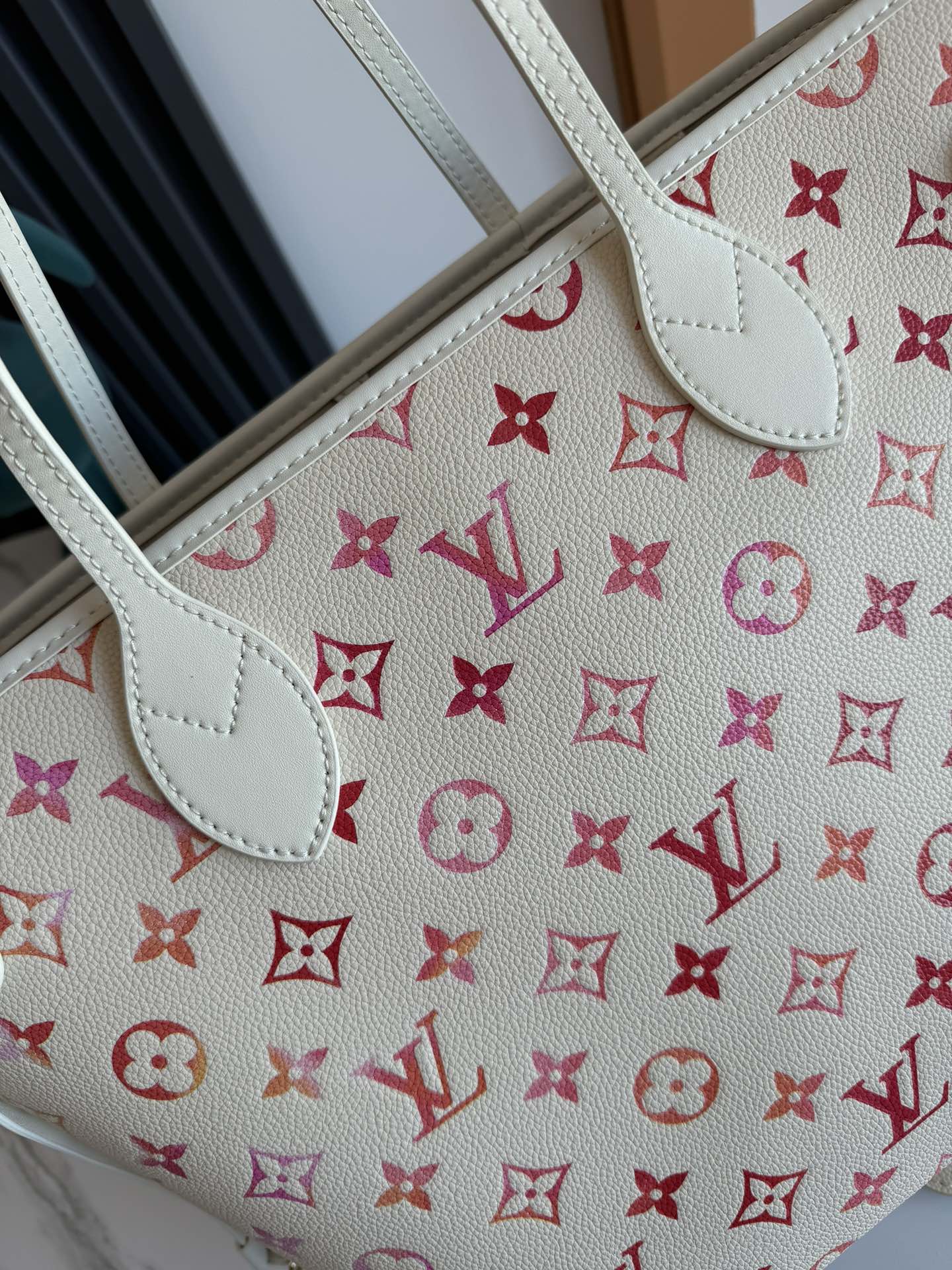 Louis Vuitton Neverfull MM Tote Bag in Monogram Empreinte Sunrise Aquarelle Leather - Image 5