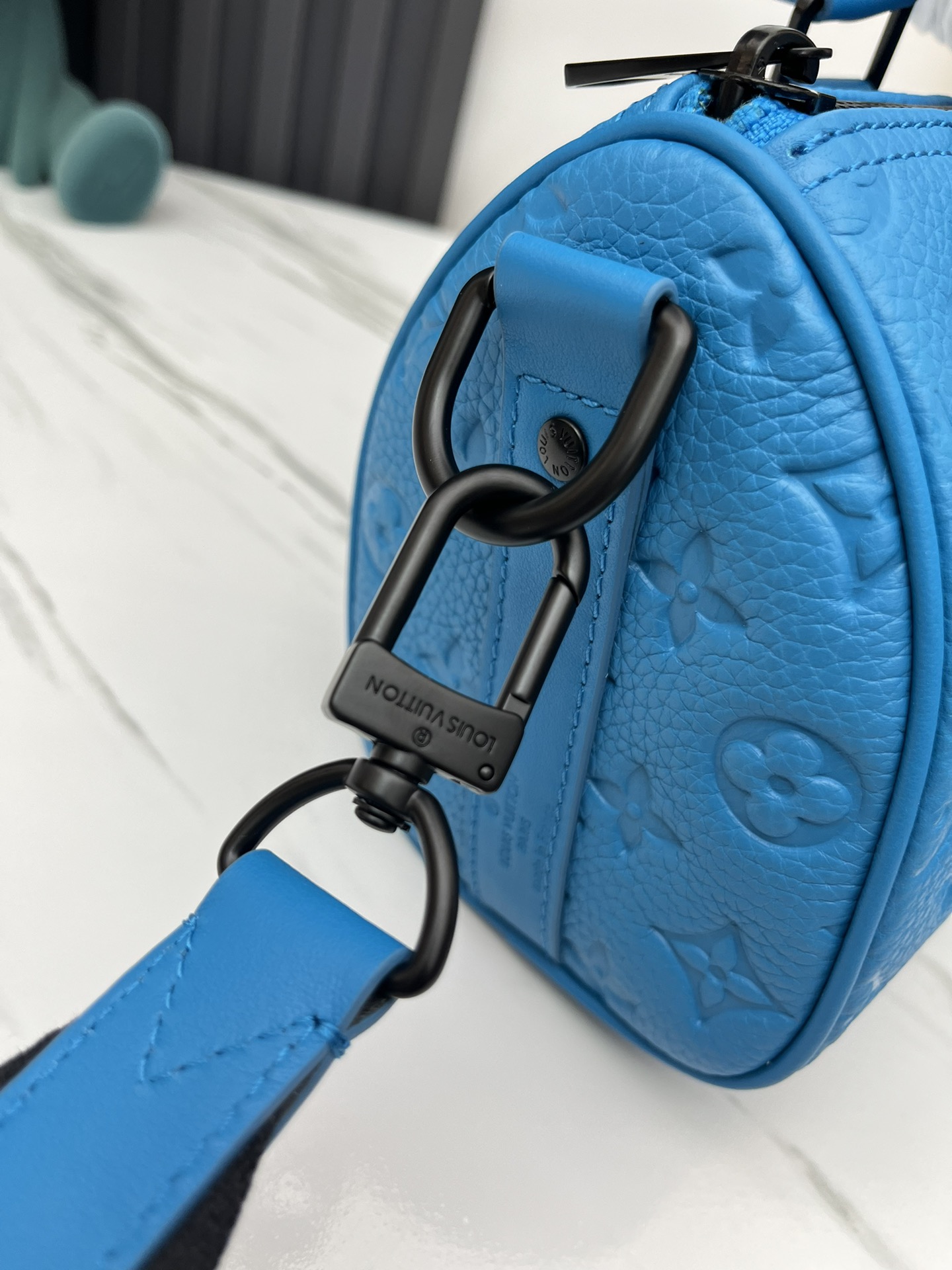 Louis Vuitton Keepall Mini Travel Bag in Blue Taurillon Monogram Leather - Image 5