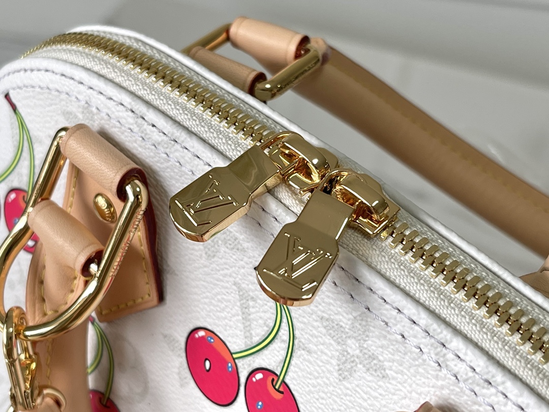 Louis Vuitton x Murakami Alma BB Handbag - White Cherry Monogram - Image 5
