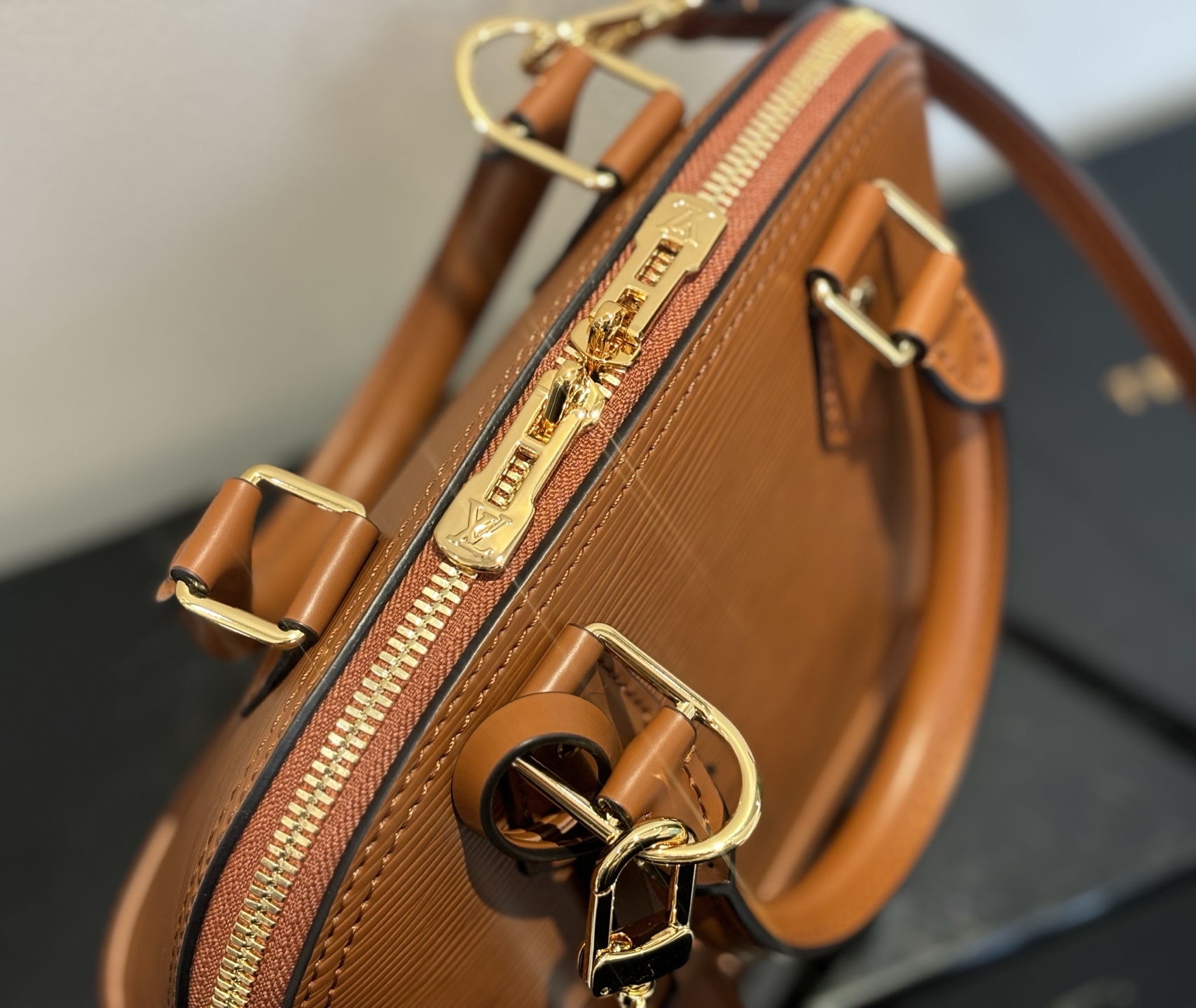 Alma BB Brown Epi Leather Handbag - Image 5