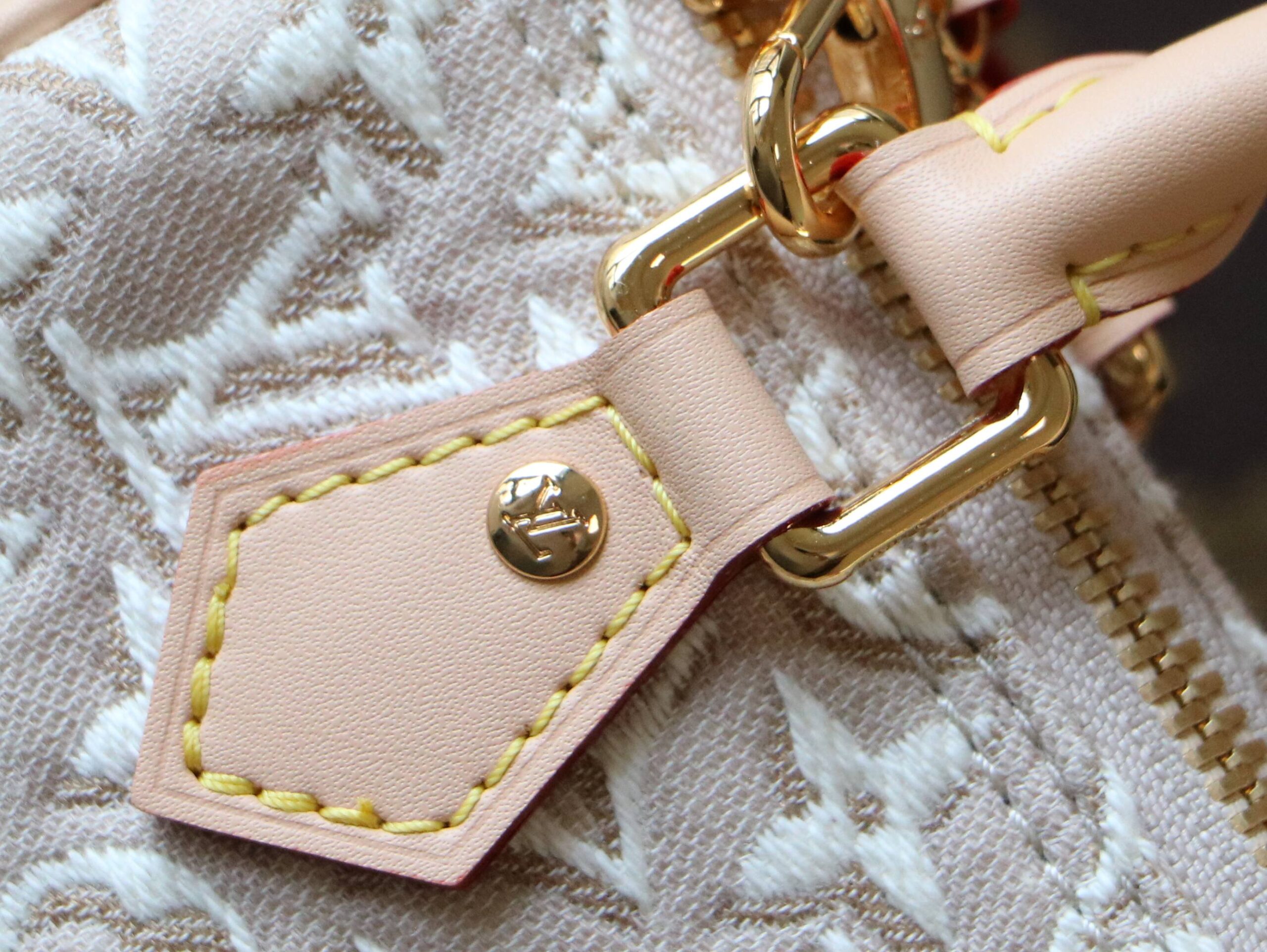 Louis Vuitton Nano Speedy Handbag in White Embossed Canvas - Image 5
