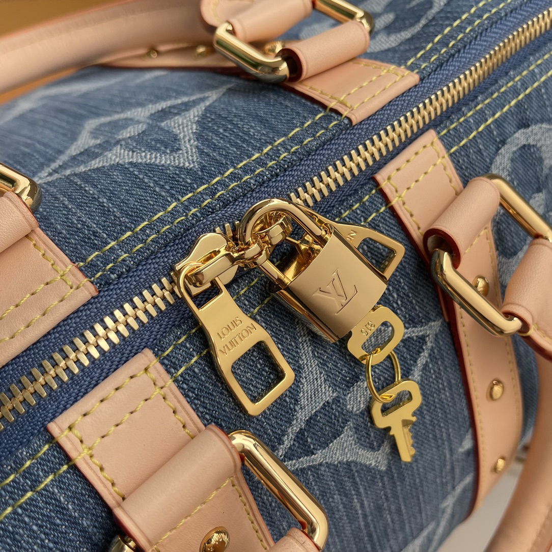 Keepall Bandoulière Travel Bag in Monogram Denim - Image 5