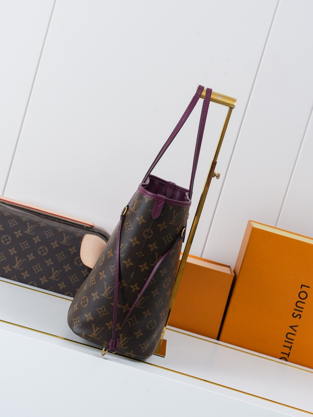 Louis Vuitton Neverfull Inside Out MM Handbag M25663 in Purple Red - Image 5