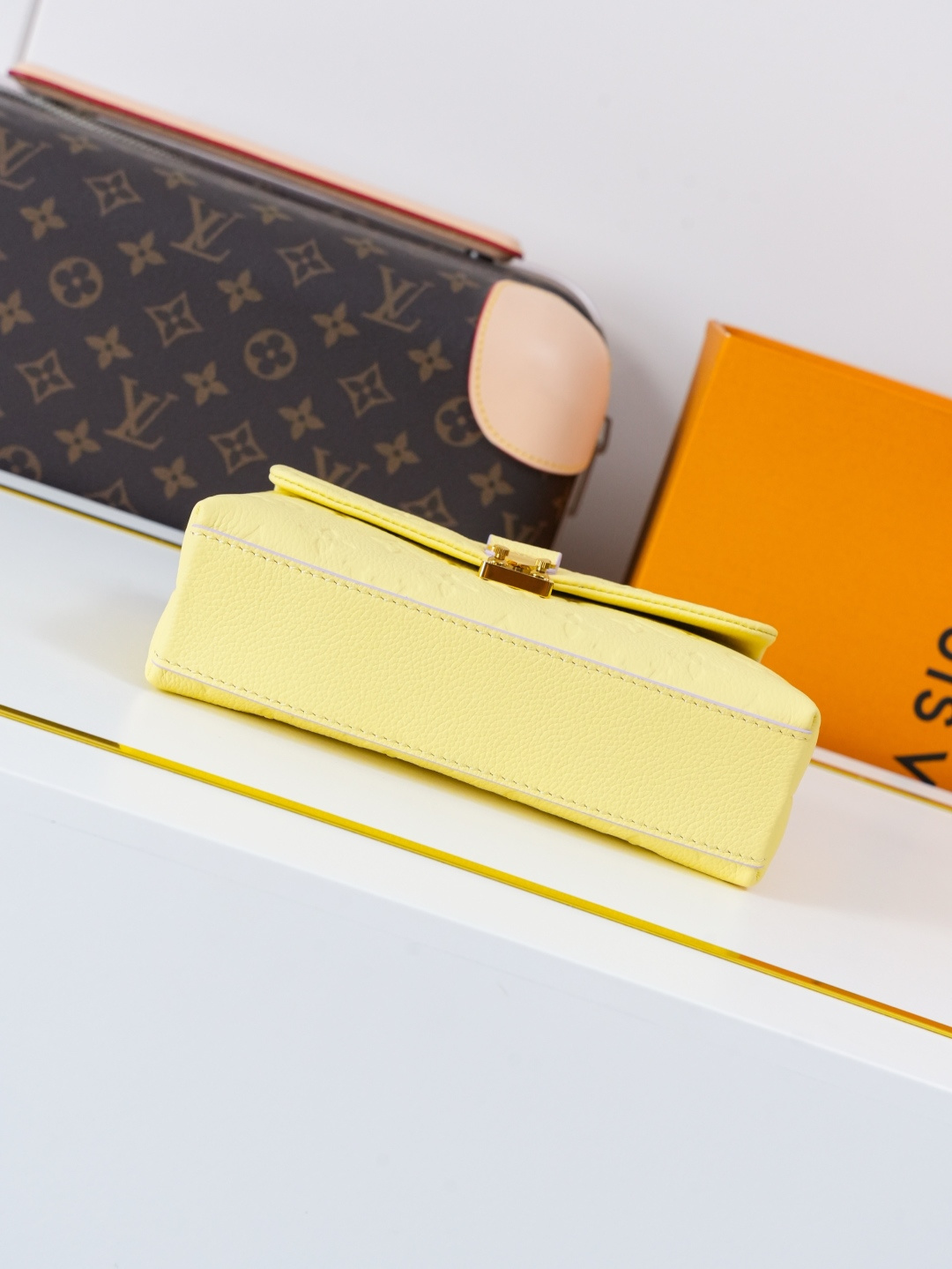 Louis Vuitton Nano Madeleine Handbag in Lemon Yellow Monogram Empreinte Leather - Image 5