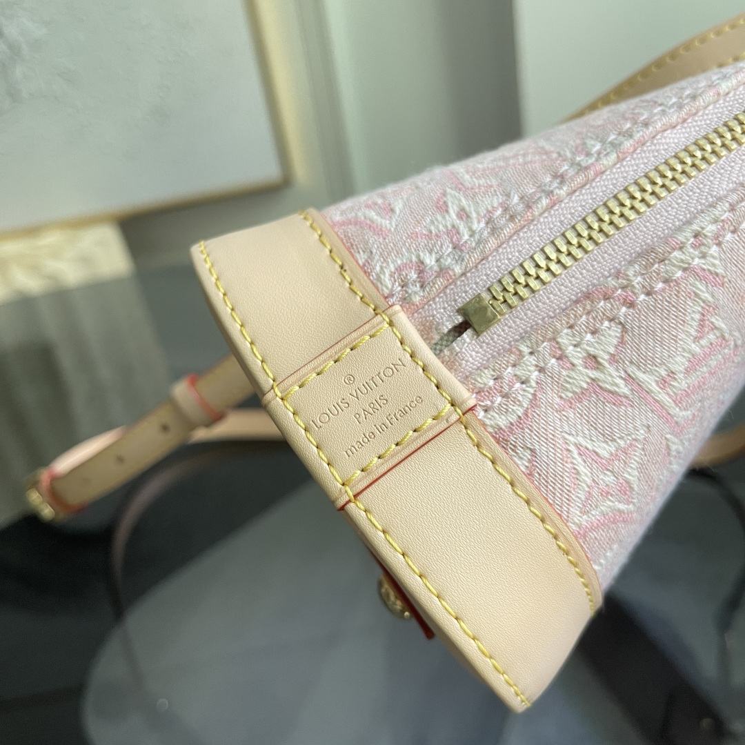 Louis Vuitton Alma BB Handbag in Pink Jacquard Denim - Image 5
