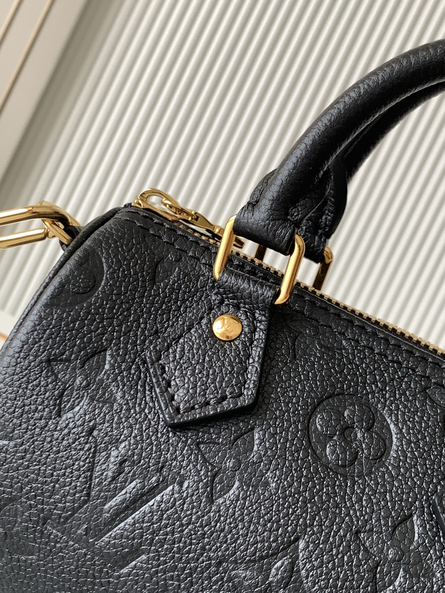 Louis Vuitton Nano Speedy Handbag in Black Monogram Empreinte Leather - Image 5