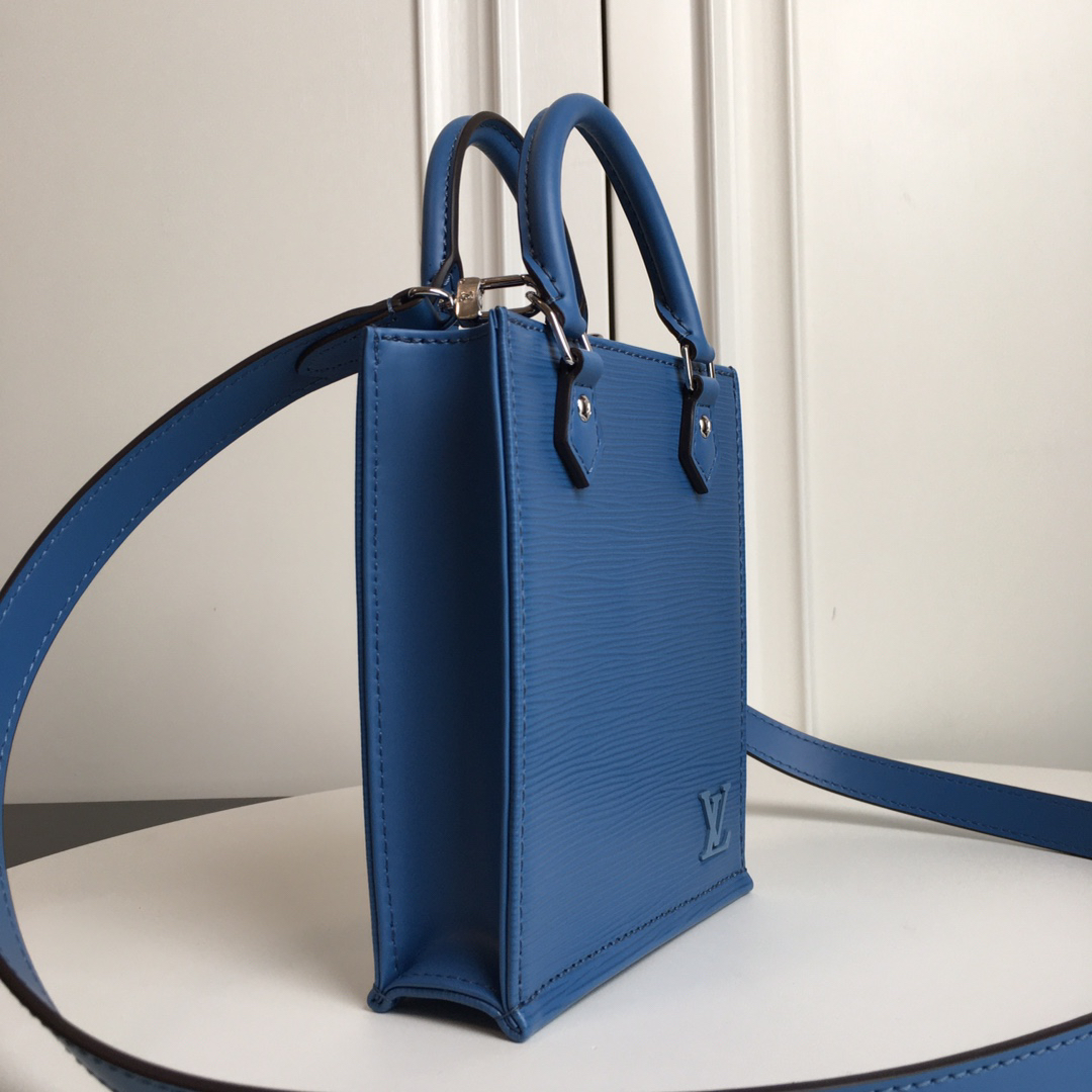 Louis Vuitton Petit Sac Plat Bag in Lake Blue Epi Leather - Image 5