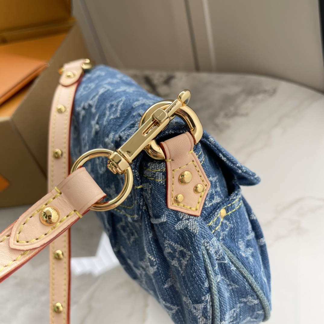 Saint Laurent Sunset Monogram Denim Crossbody Bag - Image 5