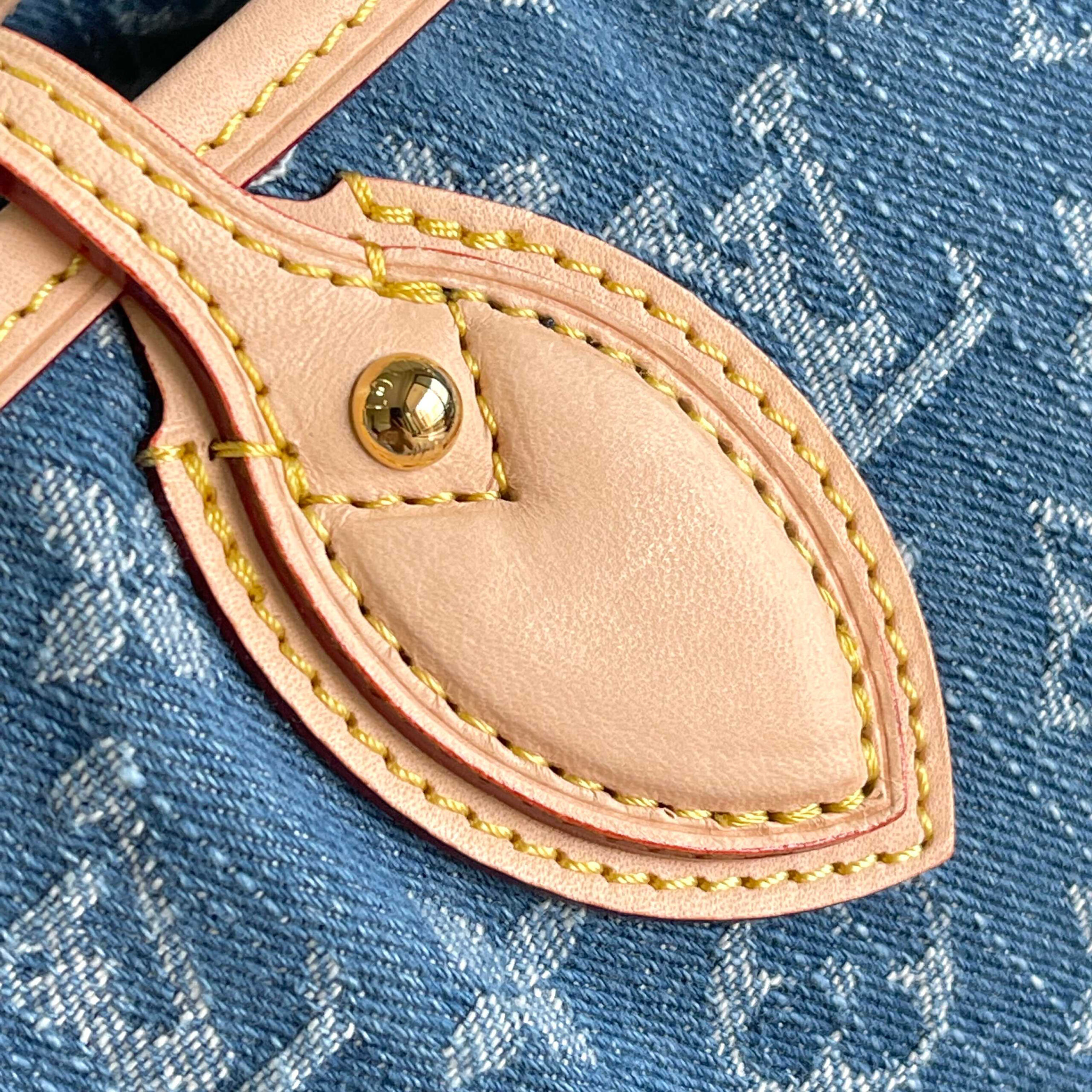 Louis Vuitton Neverfull MM Monogram Denim Tote Bag - Image 5