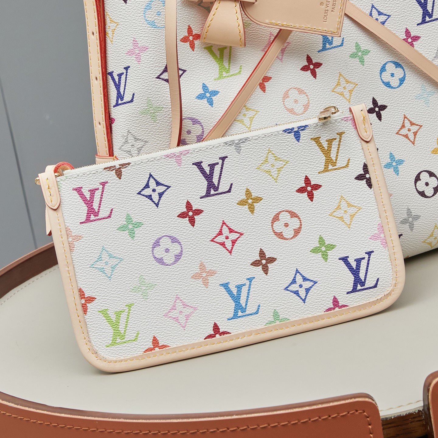 Louis Vuitton CarryAll HL Small Crossbody Bag in White Multicolor Monogram Canvas - Image 5