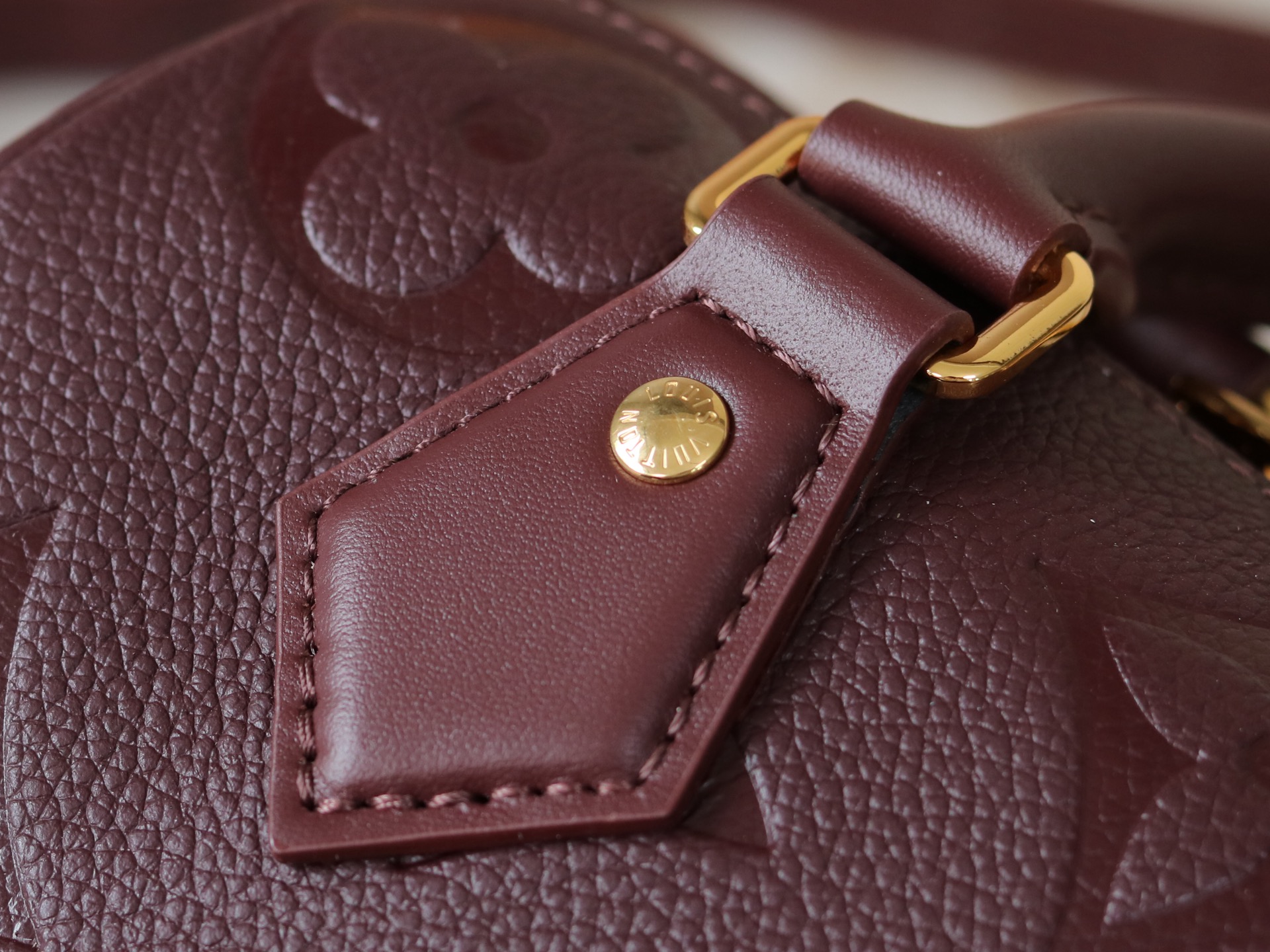 Louis Vuitton Sedy Bandoulière 20 Crossbody Bag in Burgundy Monogram Empreinte Leather - Image 5