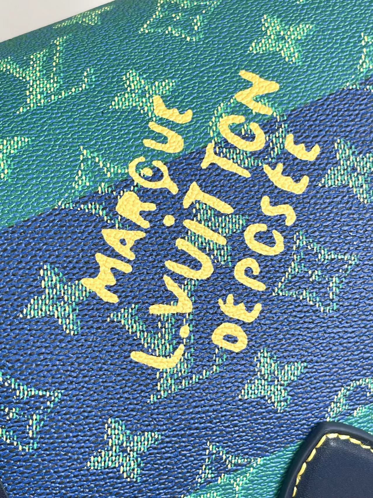 Louis Vuitton Satchel Mailbag in Blue-Green Monogram Canvas - Image 5