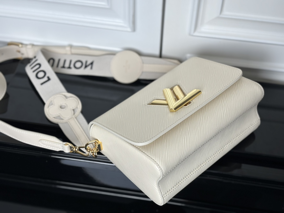 Louis Vuitton Twist Medium Crossbody Bag in White Epi Leather - Image 5