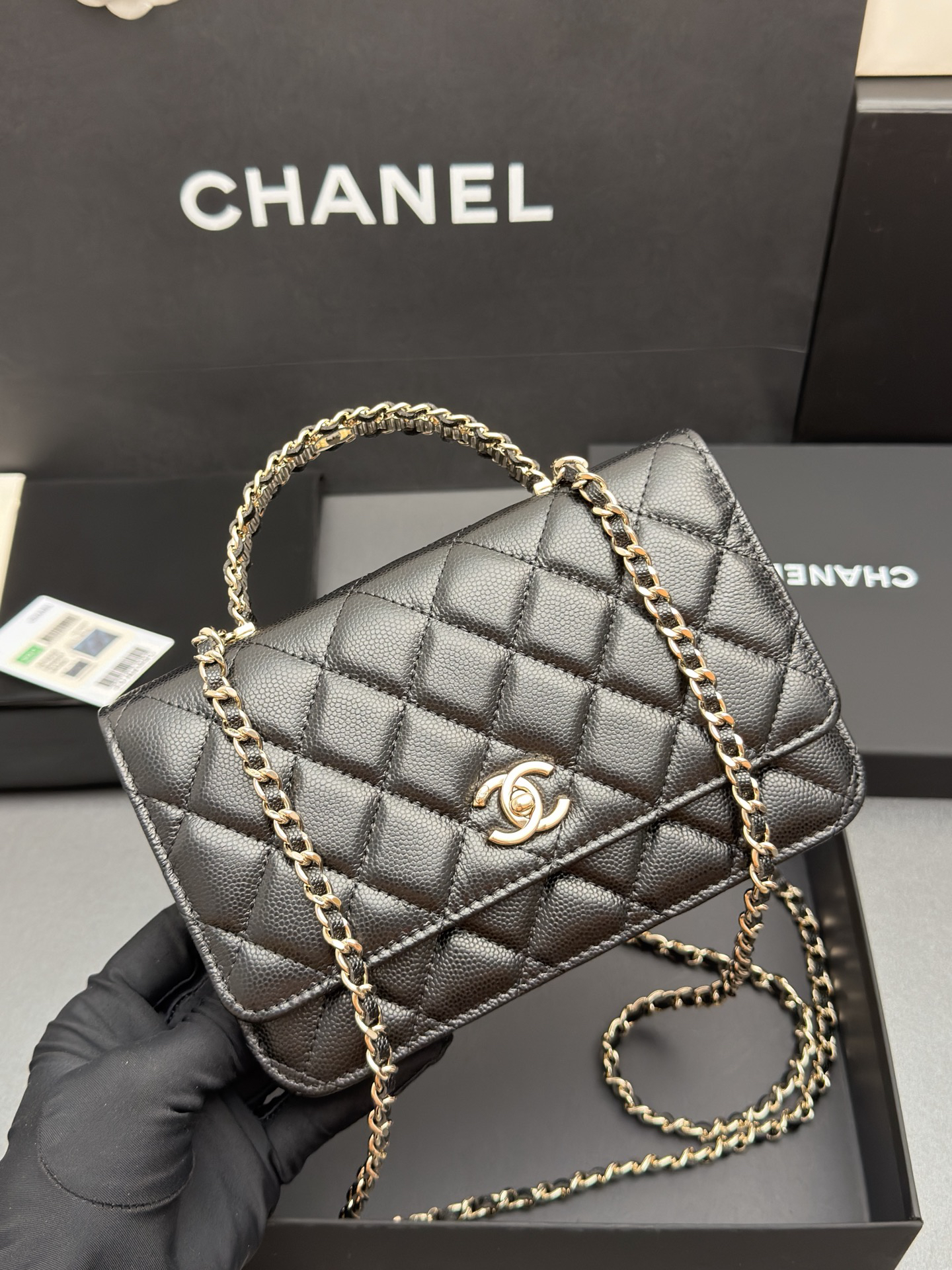 26C Series WOC Caviar-Grain Calfskin Chain Crossbody Bag - Image 5