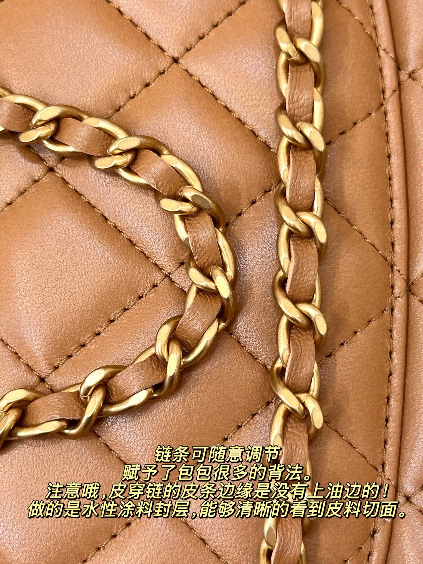 Lambskin Flap Crossbody Bag with Adjustable Chain Strap - Image 5