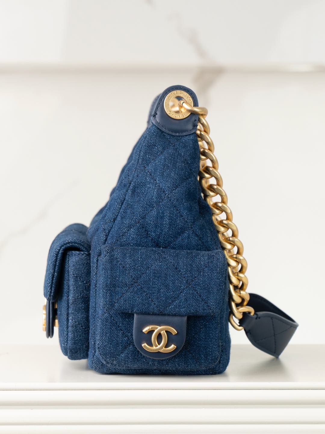 Chanel 25C Denim Hobo Shoulder Bag - Image 5