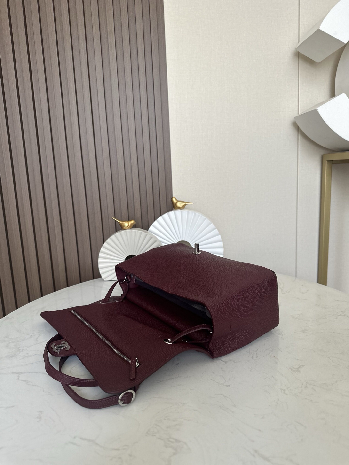 Chanel 26S Burgundy Large Flap Bag with Silver Hardware - Image 5