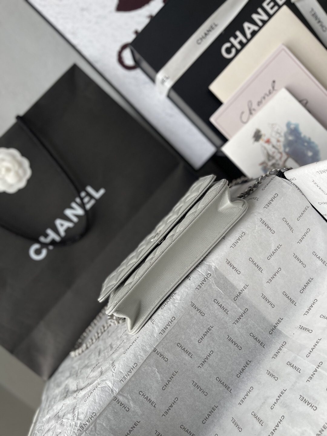 Chanel CF Wallet on Chain in Black Caviar Leather - Image 5