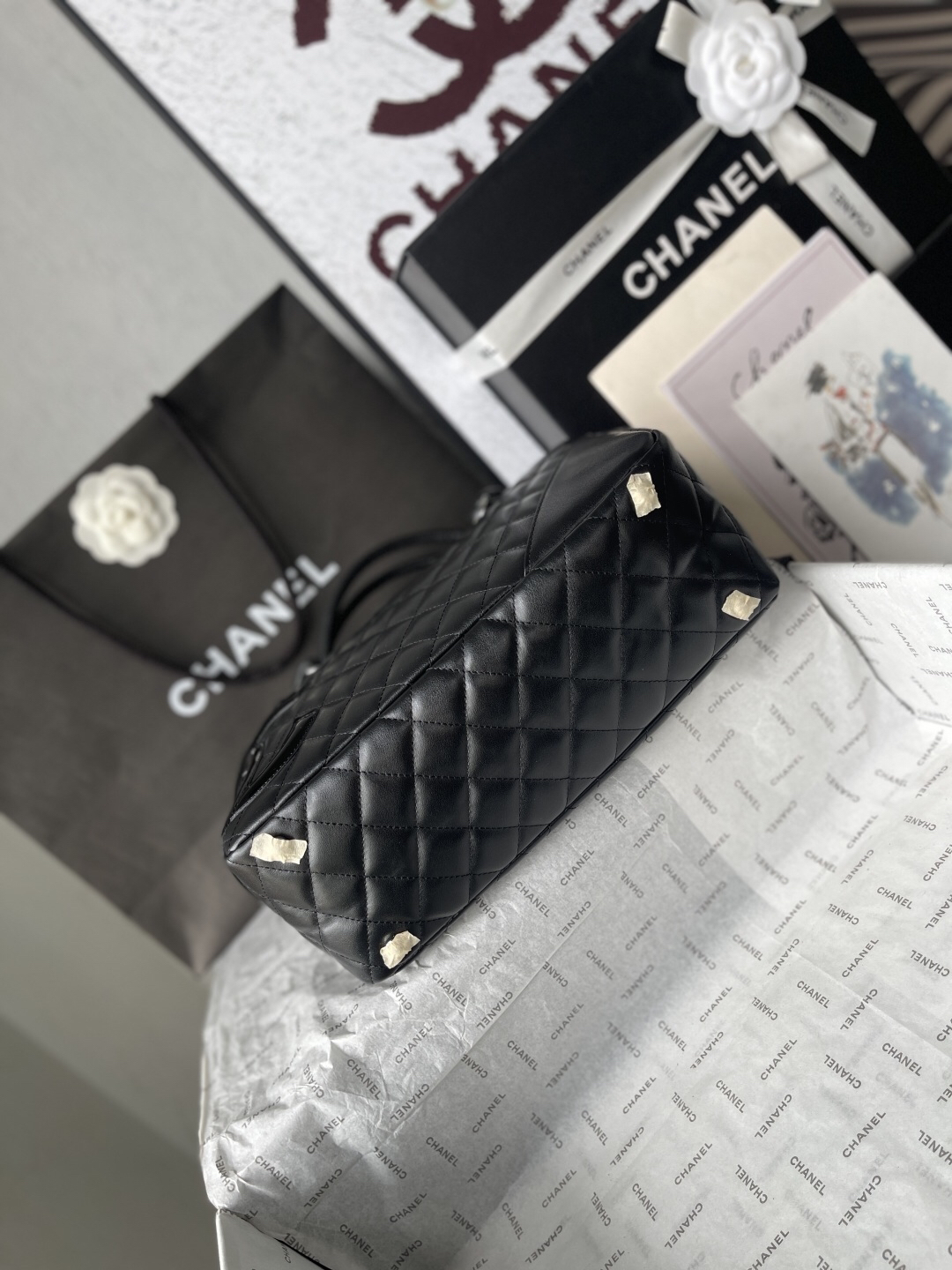 Chanel Black and White Panda Bowling Bag - Image 5