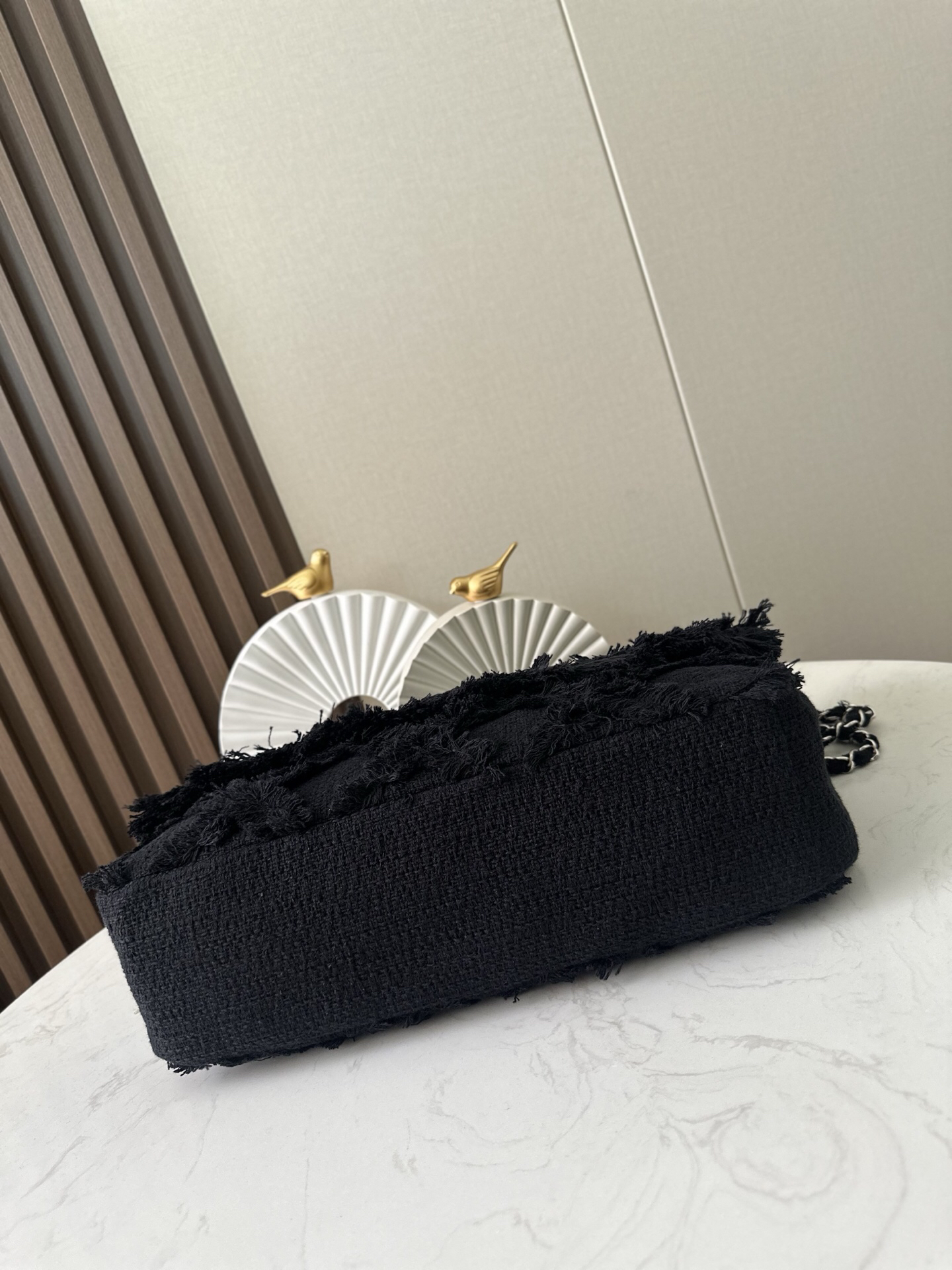 Vintage Black Straw Fringe Handbag - Image 5