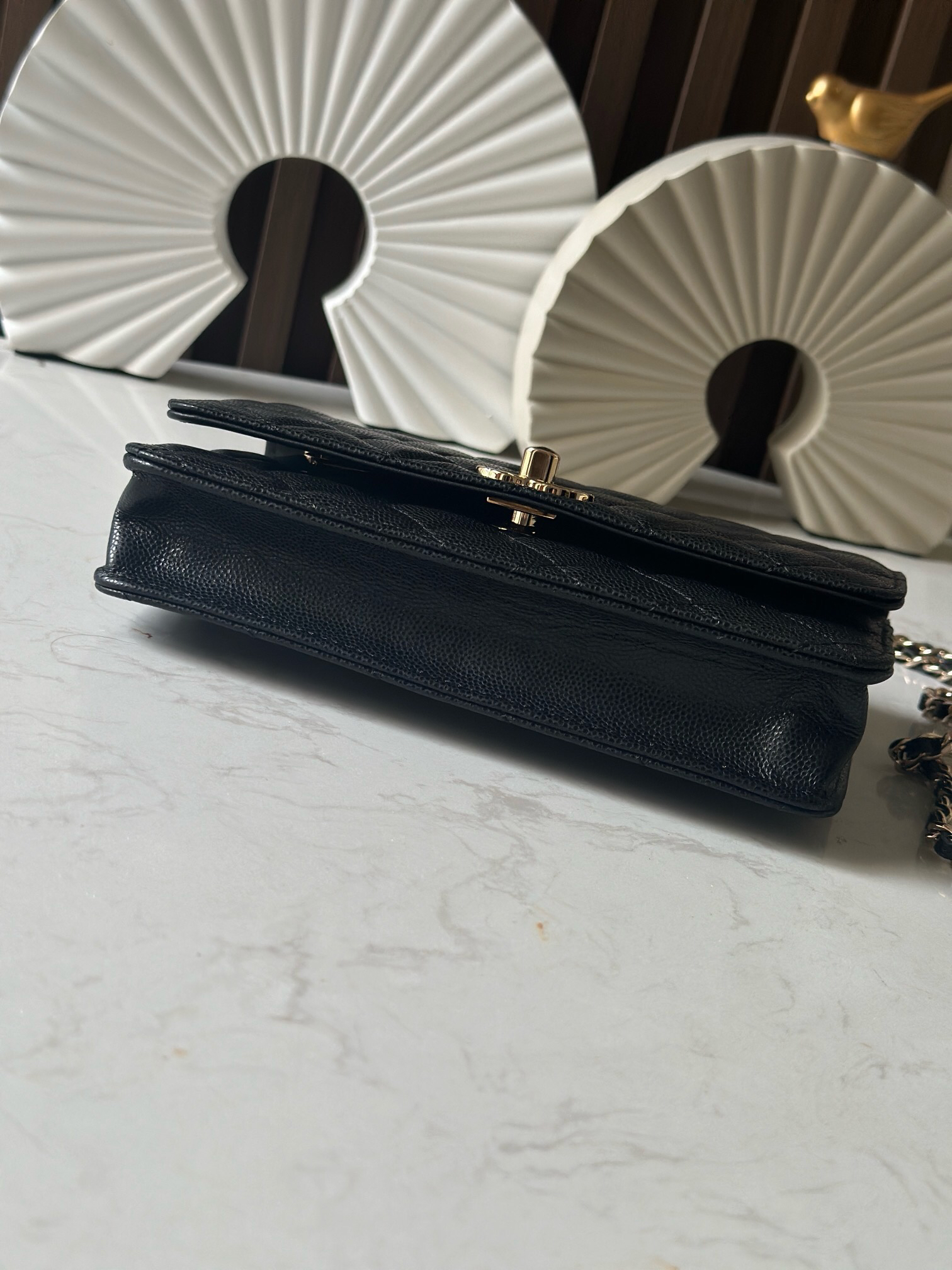 Coco Crush WOC Wallet on Chain with Braided Handle and Diamond Pattern - Image 5