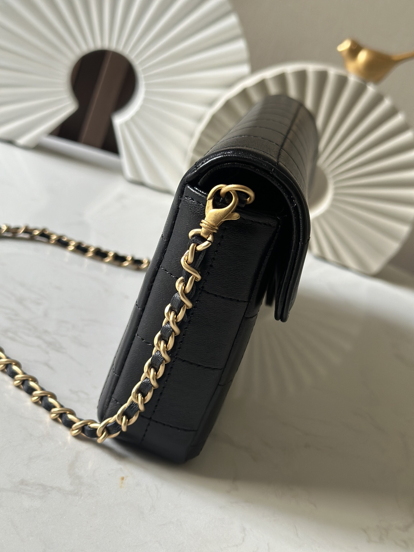 Chanel Vintage Lambskin Underarm Shoulder Bag in Soft Milk Tea - Image 5