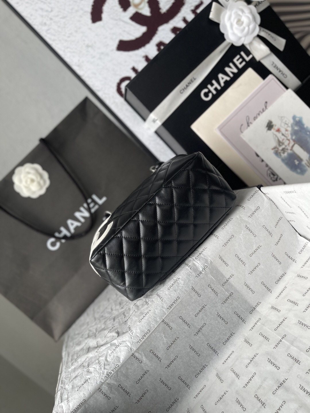 Chanel Black and White Panda Bowling Pillow Bag - Image 5
