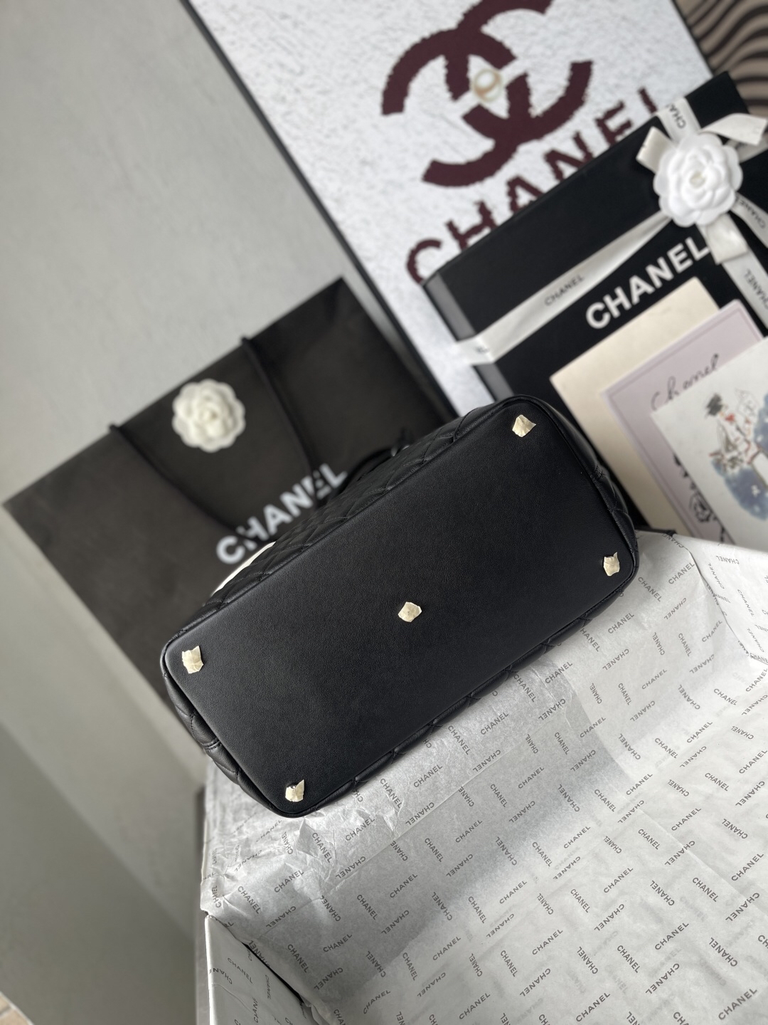 Chanel Black and White Panda Bowling Bag - Image 5
