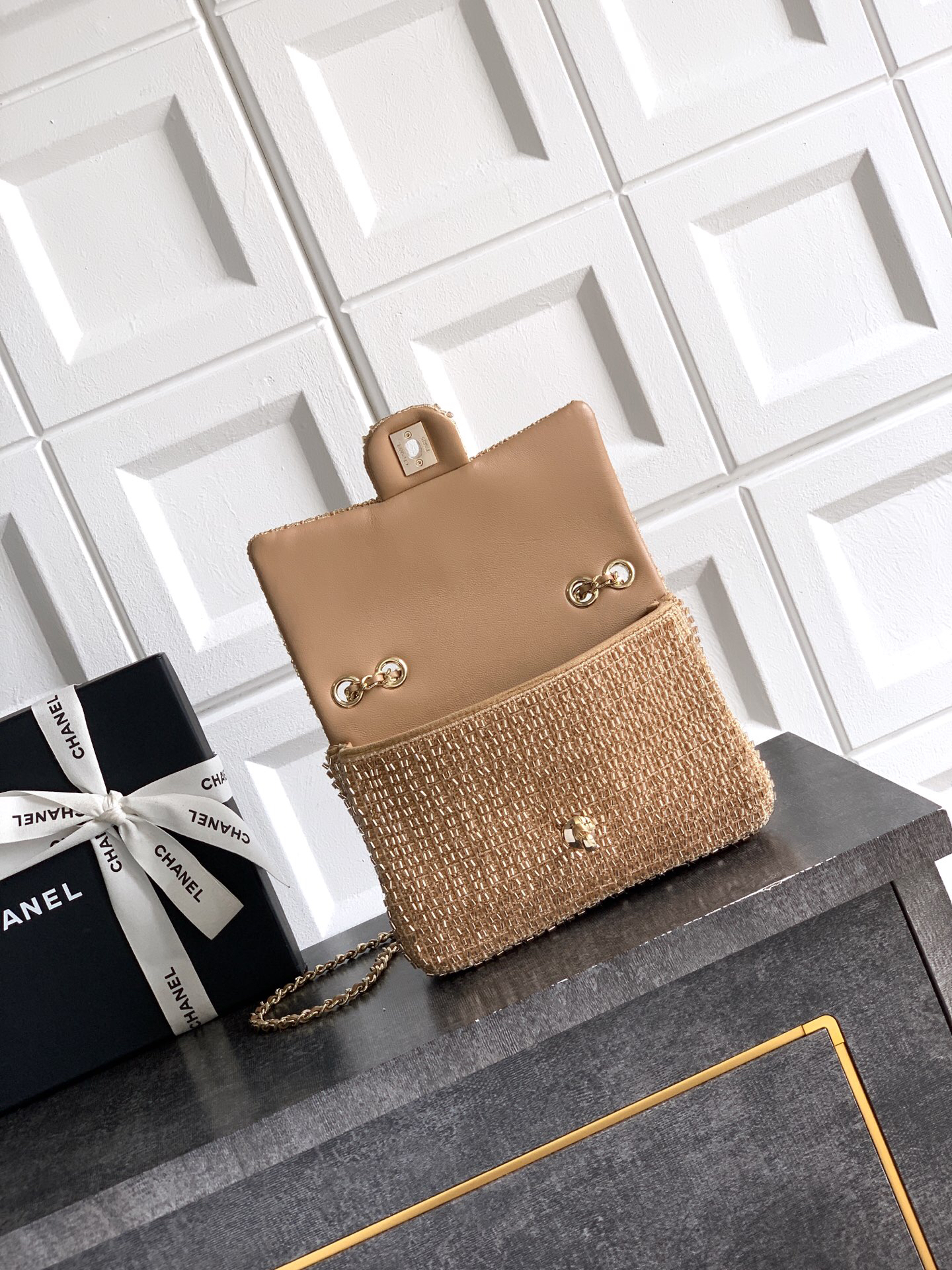 Chanel Woven Mini Evening Bag with Gold-Tone Chain - Image 5