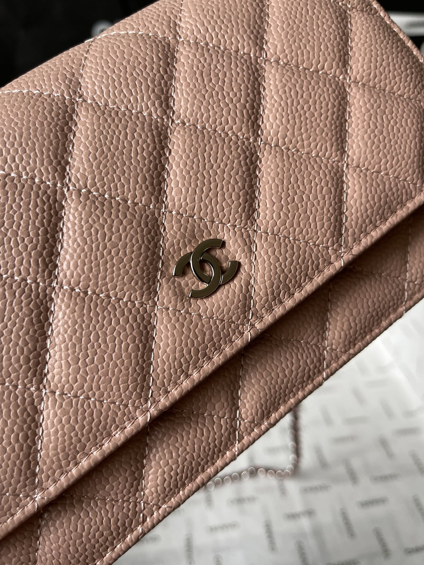 Chanel Classic Flap Wallet on Chain in Black Caviar Leather - Image 5