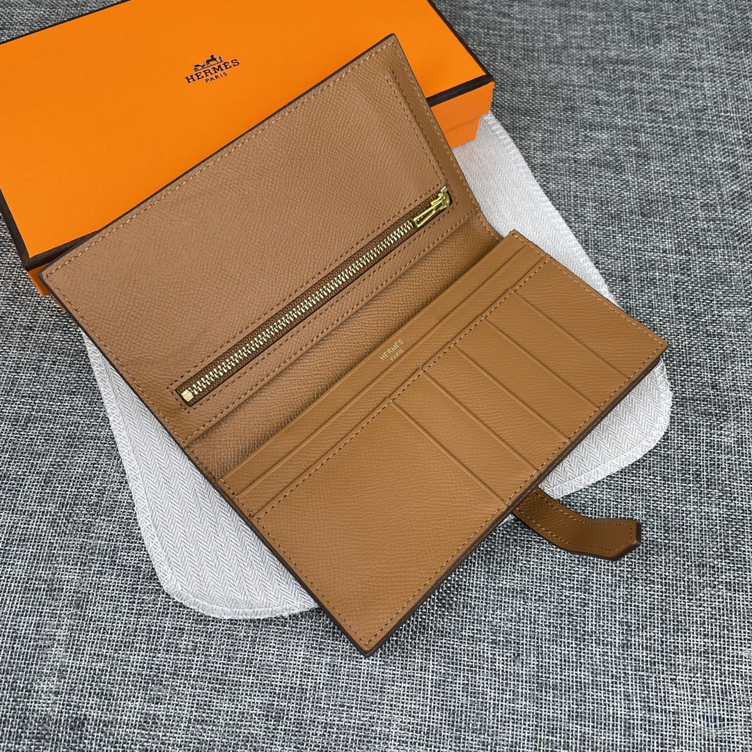 Hermes Epsom Leather Zip Pocket Vertical Wallet - Image 5