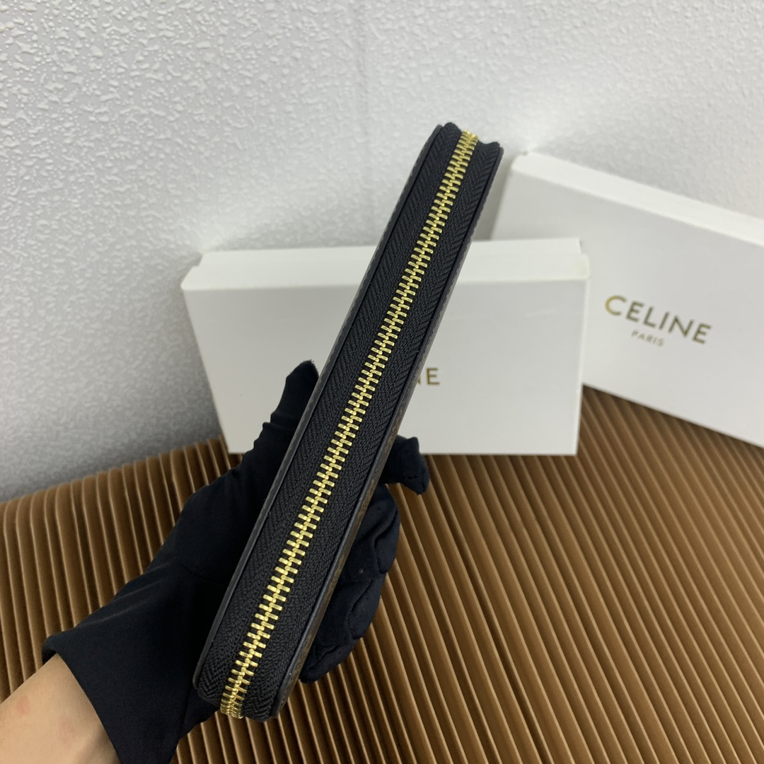 Celine Triomphe Canvas Large C Charm Zip Wallet - Image 5