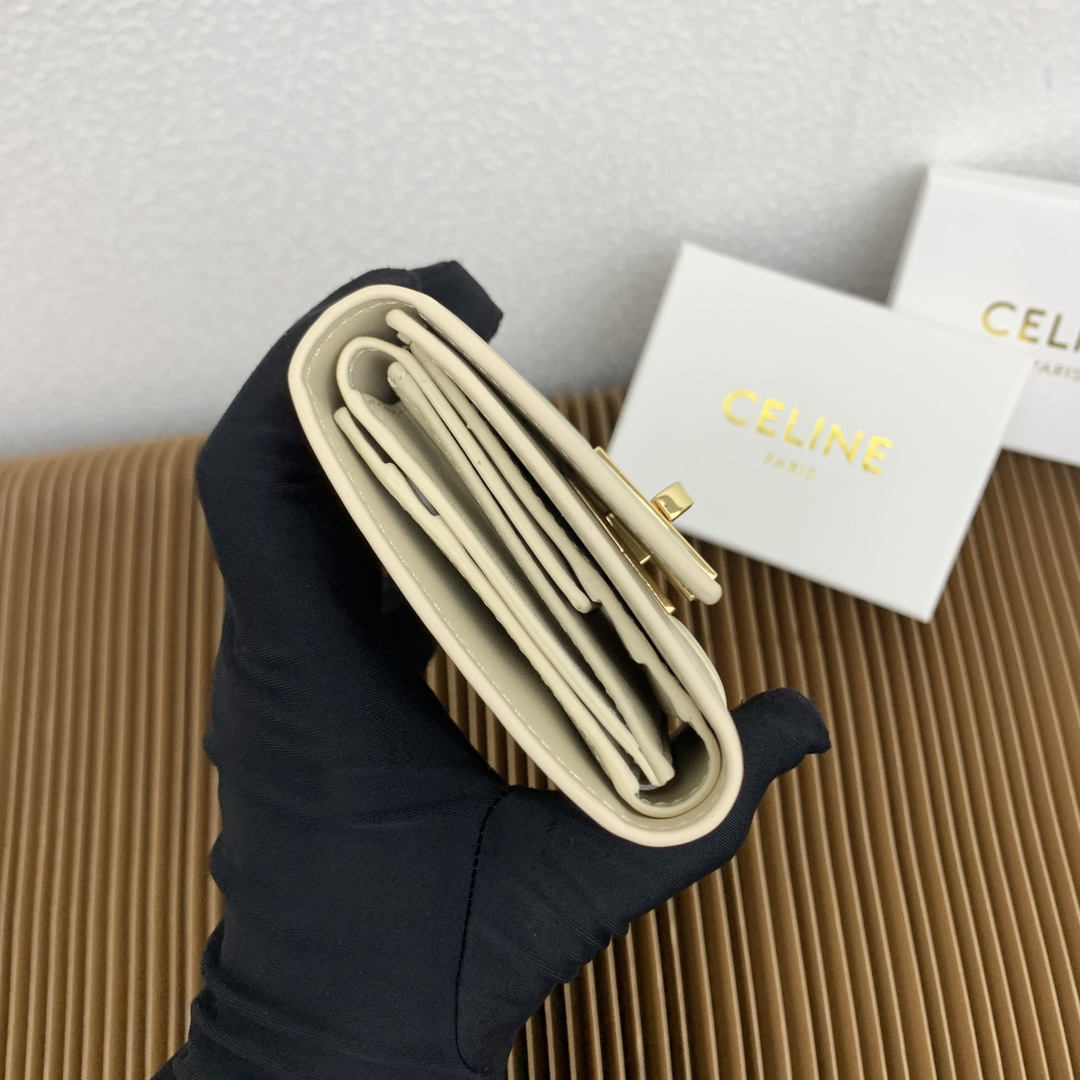 Celine Triomphe 16 Small Leather Trifold Wallet - Image 5