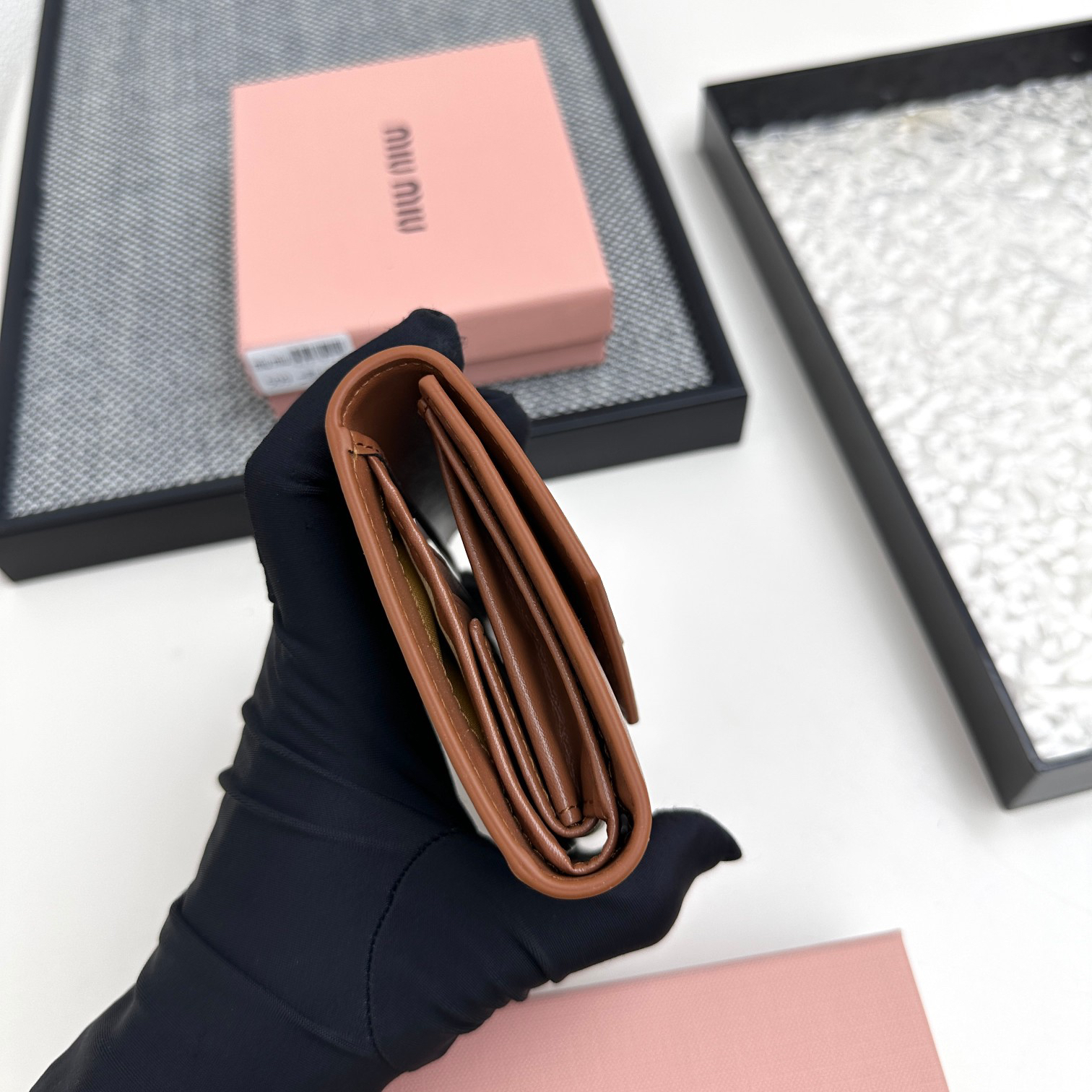 Miu Miu Tri-Fold Leather Wallet - Image 5