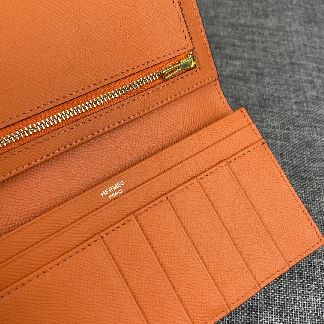 Hermes Epsom Leather Zip Pocket Long Wallet - Image 5