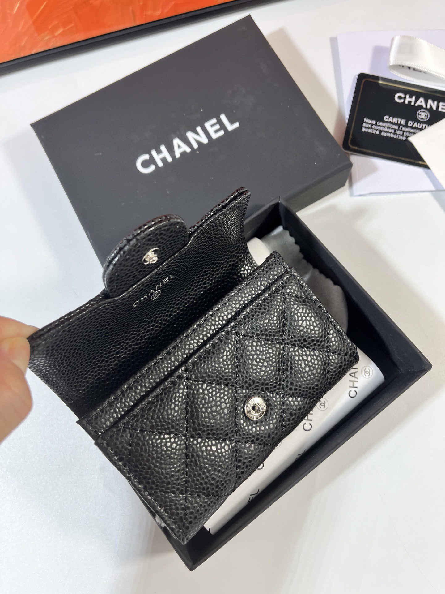 Chanel CF Series Caviar Leather Card and Coin Holder - Image 5