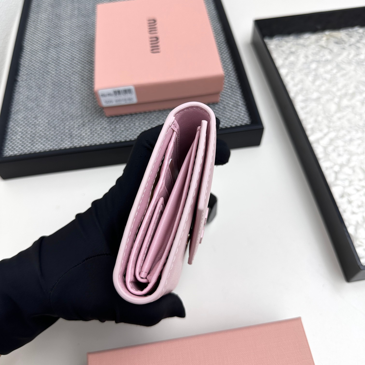 Miu Miu Tri-Fold Lambskin Wallet - Image 5