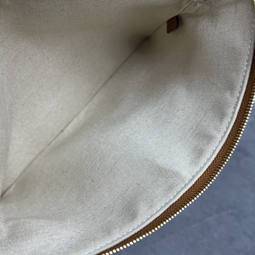 Celine Handbag in Blue Striped Textile with Brown Logo - Image 5