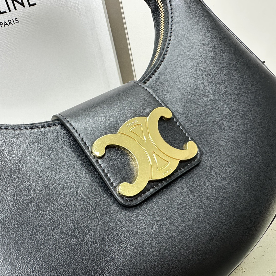 TRIOME Ava Logo-Print Calfskin Leather Shoulder Bag - Image 5