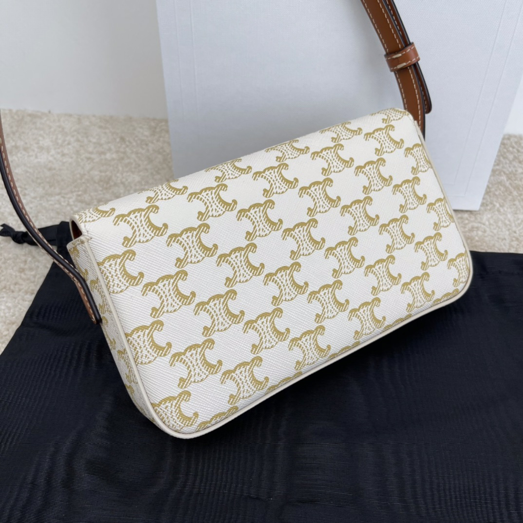 TRIOME White Floral Leather Shoulder Bag - Image 5