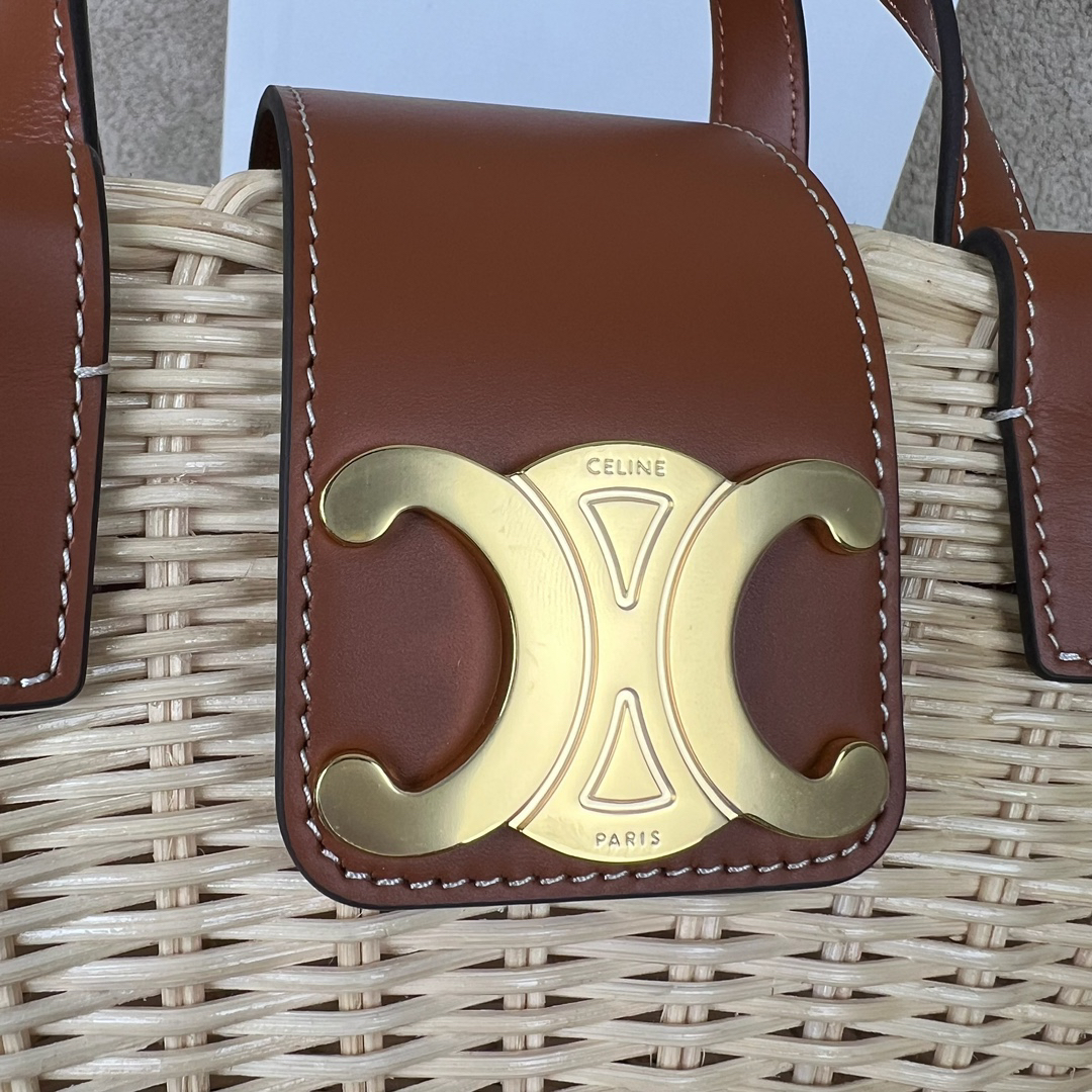 Teen Couffin Handbag in Plant-Based Material and Natural Cowhide Leather - Image 5