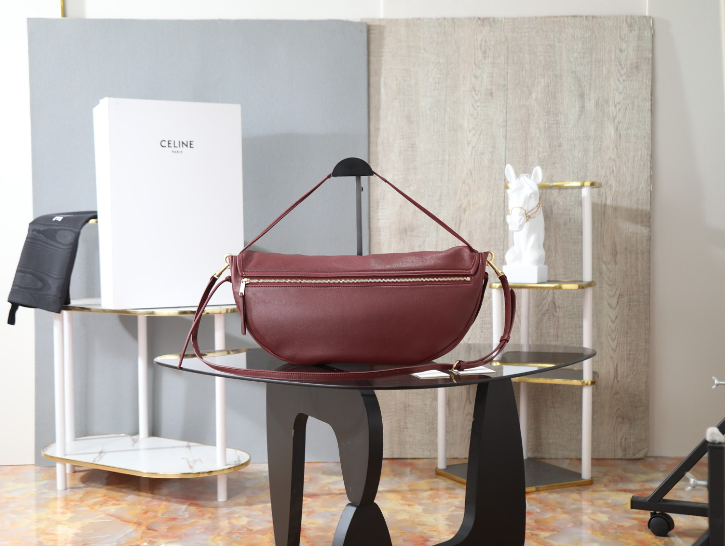 Celine Soft Triomphe Half-Moon Shoulder Bag - Image 5