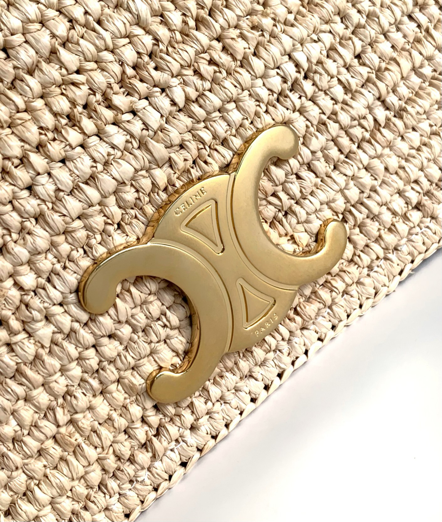 Celine Multichette Raffia Woven Handbag - Image 6