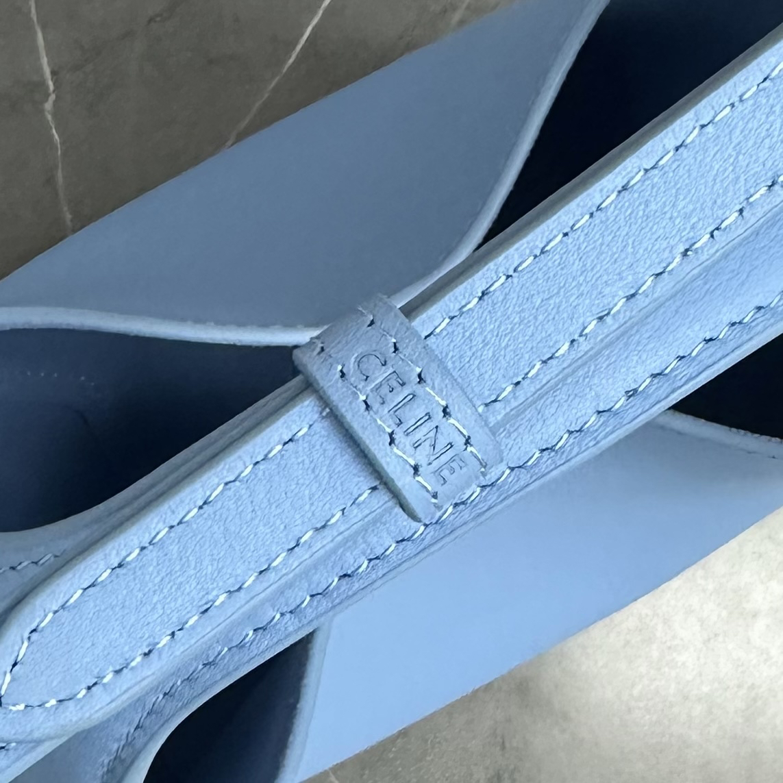 Blue Leather Hobo Shoulder Bag - Image 6
